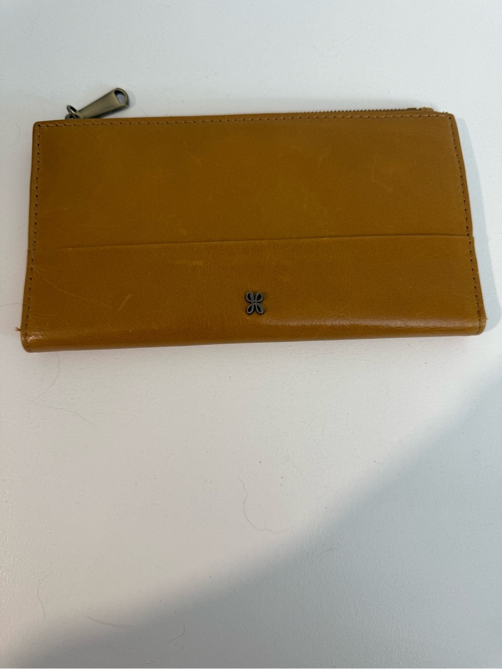 Leather Zip Wallet in Tan - Women Accessories